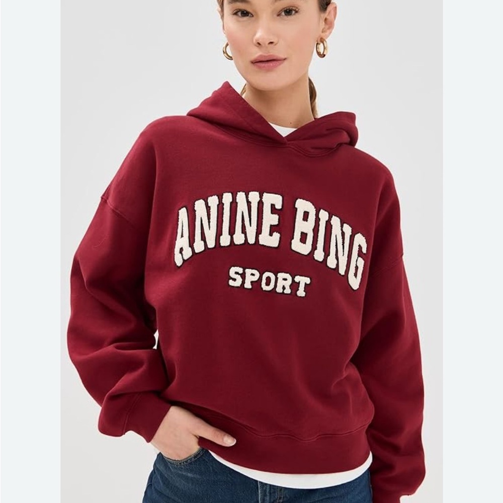Anine Bing Deep Red Hoodie